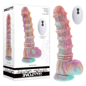Evolved FANTASY Multicoloured 27.6cm Vibrating Dildo with Remote