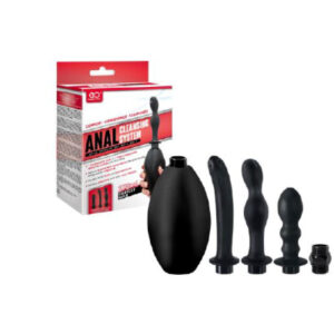 Excellent Power Anal Douche Set With Bulb Black