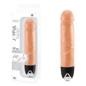 Excellent Power Joyful Twist Silicone Vibrator 7" - Flesh Dildo (630859)