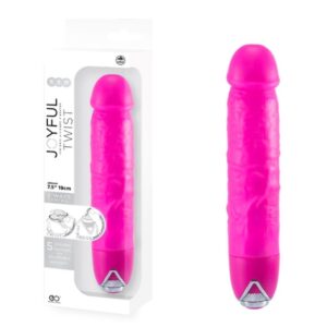 Excellent Power Joyful Twist Silicone Vibrator 7" - Pink Dildo