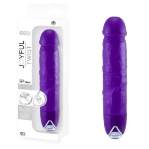 Excellent Power Joyful Twist Silicone Vibrator 7" - Purple Dildo (630743)