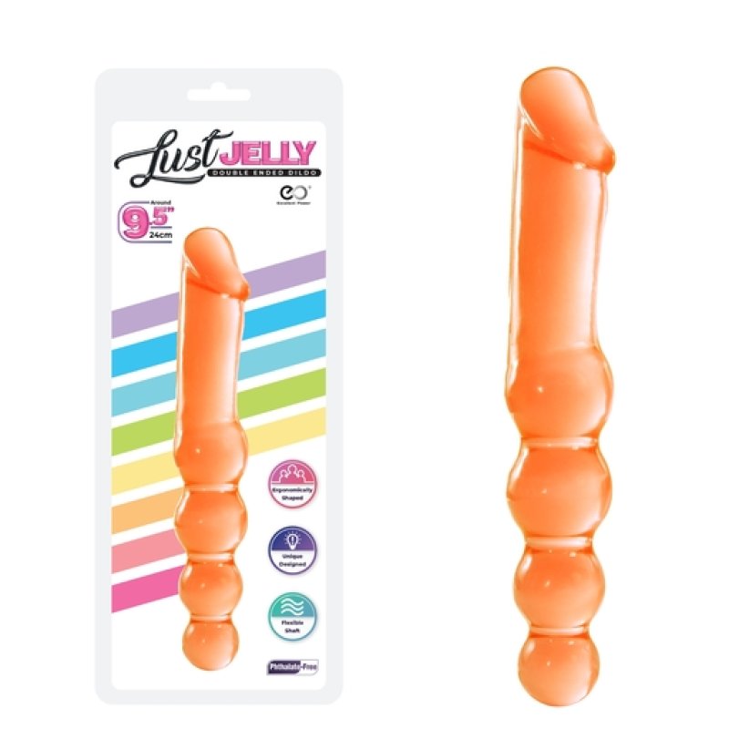 Excellent Power Lust Jelly 9.5 Double Dong - Orange