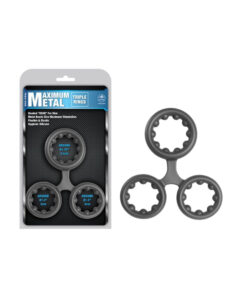 Excellent Power Maximum Metal 3 In 1 Silicone Ornament Grey Cock Ring Excellent Power Maximum Metal 3 In 1 Silicone Ornament Grey Cock Ring