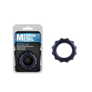 Excellent Power Maximum Metal Silicone Ornament With Metal Ball Cock Ring (643811)