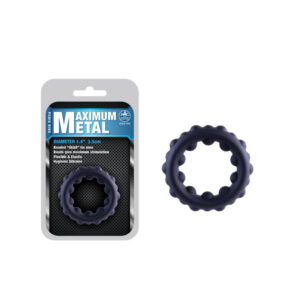 Excellent Power Maximum Metal Silicone Ornament With Metal Ball Cock Ring (643835)