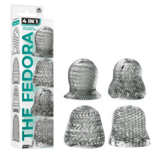 Excellent Power The Fedora 4 Set Masturbator Sleeves Transparent Black Cock Ring