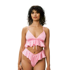Exclusive Tie Top & Flutter Shorts Set