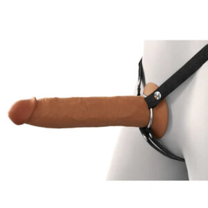 Fantasy X-Tensions Elite 9 in. Silicone Hollow Strap-On Dual Density Brown