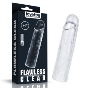 Flawless Clear Penis Sleeve 1'' - Clear 2.5 cm Penis Extender Sleeve Flawless Clear Penis Sleeve 1'' - Clear 2.5 cm Penis Extender Sleeve