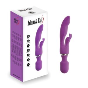 G-Motion Rabbit Wand with 3 Stimulating Options - Rabbit Vibrators | Adam & Eve - Vibrators | Adam & Eve
