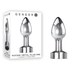 Gender X Rockin Metal Plug Mini, Chrome Vibrating Butt Plug