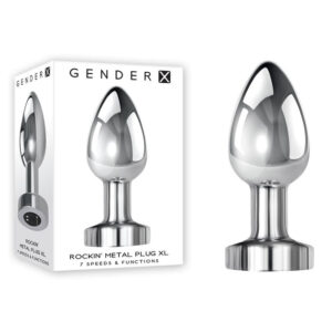 Gender X Rockin Metal Plug XL - Chrome USB Rechargeable Vibrating Butt Plug