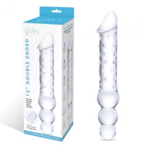 Glas 12" Double Ended Dildo With Anal Beads