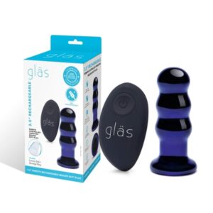Glas 3.5" Rechargeable Remote Controlled Vibrating Beaded Butt Plug