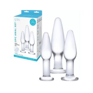 Glas 3pc Anal Training Set, Graduated Borosilicate Glass Plugs