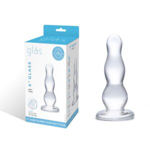 Glas 4 Inch Glass Butt Plug with Graduated Bulbs