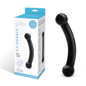 Glas 5.5" Double Bull Black Dildo