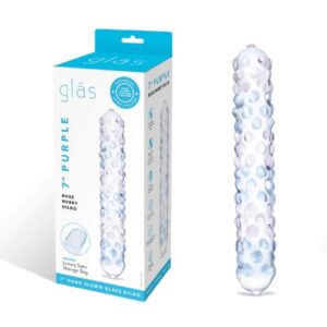 Glas 7" Purple Rose Nubby Dildo