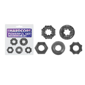 Hardcore Powerful Smoke Cock Ring Set - Pack of 5