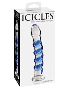 Icicles No. 05 Clear Blue 17.8 cm (7'') Glass Dong