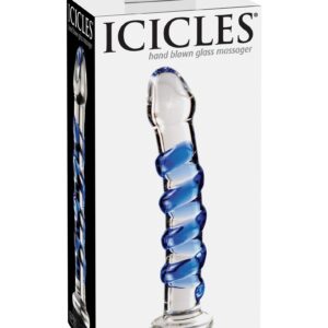 Icicles No. 05 Clear Blue 17.8 cm (7'') Glass Dong