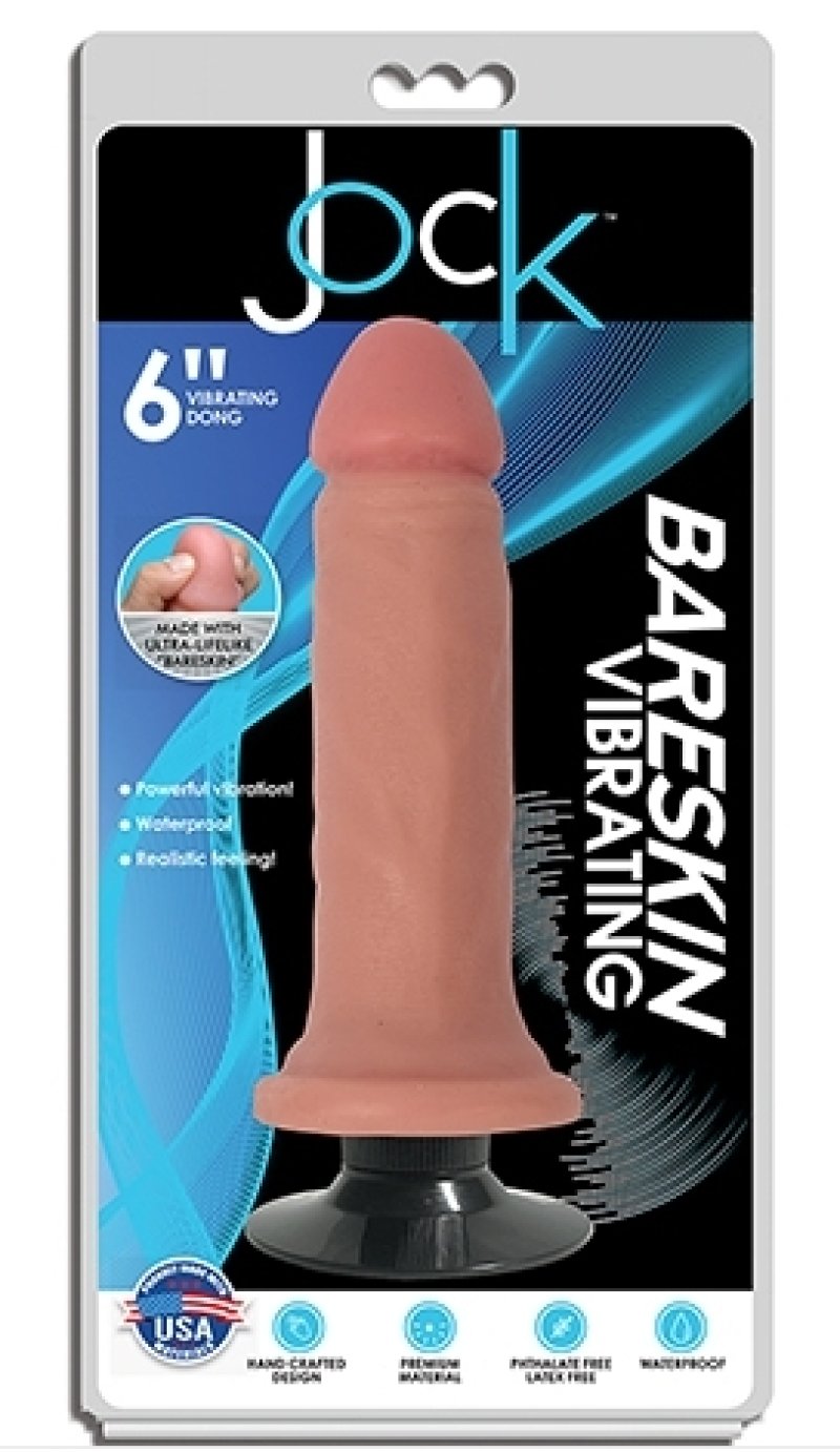 Jock 6" Bareskin Vibrating Dong No Balls Vanilla