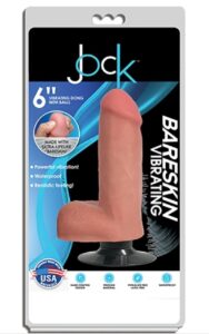 Jock 6" Bareskin Vibrating Dong with Balls Vanilla