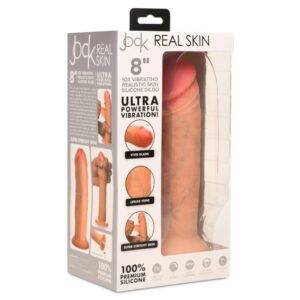 Jock 8" Vibrating Realistic Skin Silicone Dildo