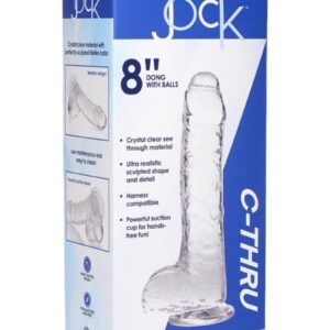 Jock C-Thru 8" Clear with Balls Dildo