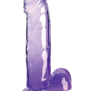 King Cock Clear 7 in. with balls - Purple