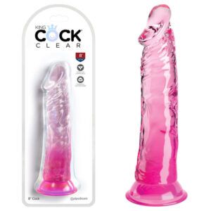 King Cock Clear 8'' Cock - Pink - Pink 20.3 cm Dong