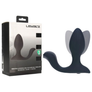LEVELZ Vibrating & Rotating Anal Plug with Ball Stimulator - Black 10.7 cm USB Rechargeable Vibrating Butt Plug