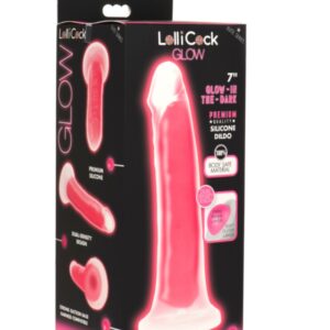 Lollicock 7" Glow-in-the-Dark Silicone Dildo Pink