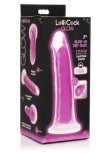 Lollicock 7" Glow-in-the-Dark Silicone Dildo Purple