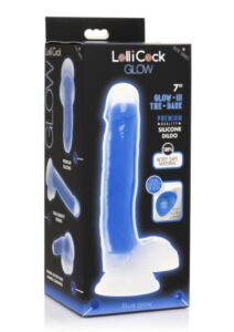 Lollicock 7" Glow-in-the-Dark Silicone Dildo with Balls Blue Lollicock 7" Glow-in-the-Dark Silicone Dildo with Balls Blue