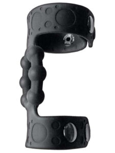 Magic Beaded Cock Ring and Adjustable Ball Straps-Black