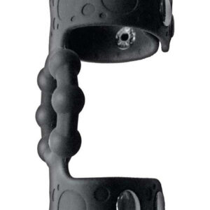 Magic Beaded Cock Ring and Adjustable Ball Straps-Black
