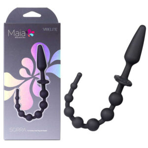 Maia SORRA Black Dual-Ended Anal Plug with Beads