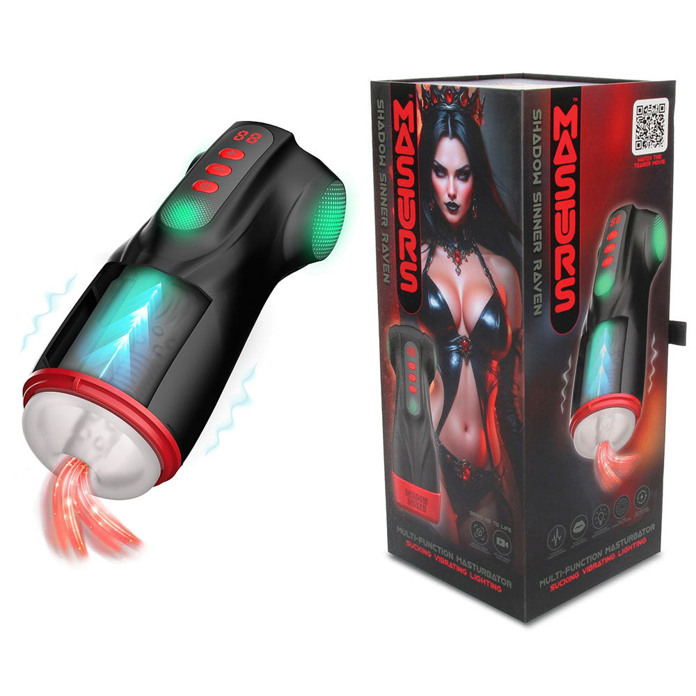 MASTURS Raven USB Rechargeable Vibrating and Sucking Auto Stroker