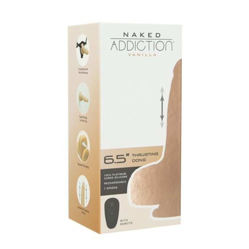 Naked Addiction 6.5" Thrusting Dong - flesh