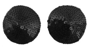 Nip013 Round Sequin Nipple Pasties - Black