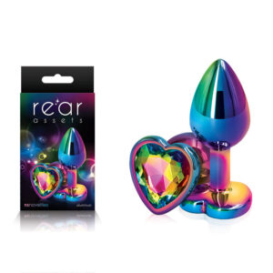 NS Novelties Rear Assets Multi Coloured Heart Jewelled Butt Plug