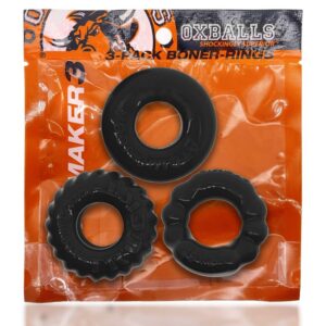 Oxballs Bonemaker 3-pack boner cockring kit plus+SILICONE™ special edition Night