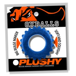 Oxballs Plushy Single Cock Ring Blue Fire