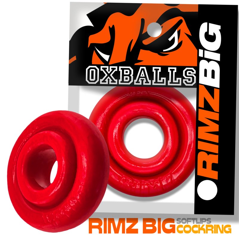 Oxballs Rimz Big Single Ring Comfort Cockring - Red
