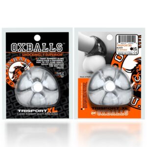 Oxballs Tri-Sport XL thicker 3-ring cocksling Clear