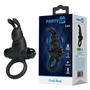 Party Up LARRY Vibrating Cock Ring - Black Vibrating Cock Ring