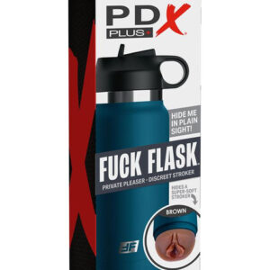 PDX Plus Fuck Flask Private Pleaser Discreet Stroker Blue Bottle Brown