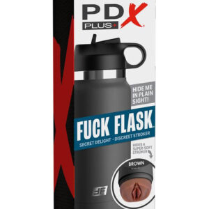 PDX Plus Fuck Flask Secret Delight Discreet Stroker Grey Bottle Brown