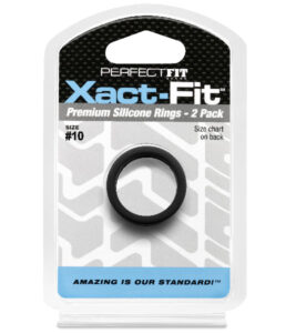 Perfect Fit Xact-Fit #10 1in Silicone Erection Ring 2-Pack